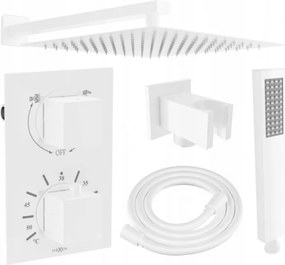 Mexen Cube, podomietková sprchová sada DR02 s dažďovou sprchou 30cm, biela, 77502DR0230-20