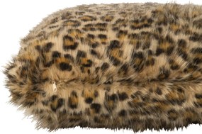 Vankúš s leopardím vzorom v hrdzavohnedej a béžovej farbe – 45*45*14 cm