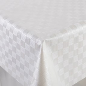 PVC obrus Biele šrafované kocky PV-171 - metráž š. 140 cm