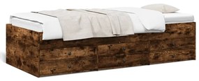 Denná posteľ so zásuvkami dymový dub 100x200cm kompozitné drevo 3280871