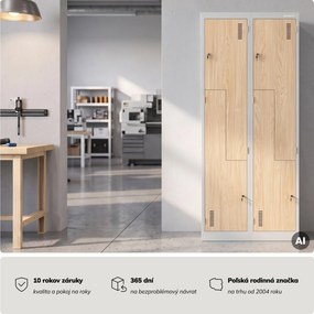 Šatníková skriňa typu L sivá, dub sonoma, 800x1850x450 mm: JULIA Eco Design