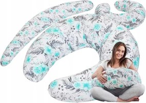 Dojčiaci vankúš BABYMAM PREMIUM - Kvety v záhrade mätovej