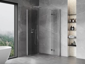 Mexen Mist-F Duo, skladací sprchový kút 115 x 75 cm, číre sklo, chrómový profil, 8A6-115L-075P-01-00