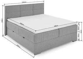 Béžová boxspring posteľ s úložným priestorom 180x200 cm Tambo – Meise Möbel