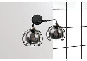 Nástenné svietidlo SOLO BLACK 2xE27/60W/230V čierna/zlatá