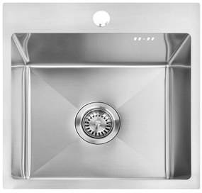 Rea Leo, 1-komorový oceľový drez 400x450x185 mm, oceľová, ZLE-06000