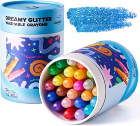 Jemné trblietavé umývateľné voskovky Jarmelo 24ks