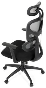 Kancelárska ergonomická stolička GRANT — sieť, látka, čierna / sivá