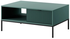 Konferenční stolek Nova 104 cm zelený/černé úchytky a černý rám