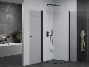 Mexen Pretoria Duo, sprchovací kút s 2-krídlovými dverami 90 (dvere) x 90 (dvere) cm, 6mm číre sklo, čierny profil, 852-090-090-70-00-02