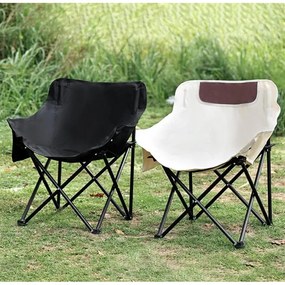 Skladacia turistická stolička s praktickým puzdrom krémová