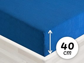 Froté napínacie prestieradlo na extra vysoký matrac FR-016 Modré 80 x 200 - výška 40 cm