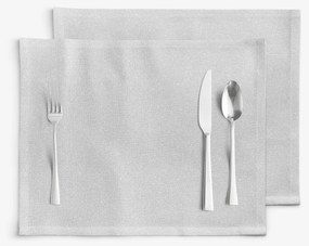 Goldea vianočné exkluzívne prestieranie na stôl - strieborné s trblietkami - sada 2ks 30 x 40 cm