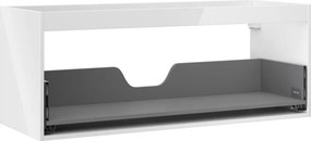 Mexen Box-A, závesná skrinka 120 cm, 1 zásuvka, biela lesklá, 91AX0-1200-470-1-00