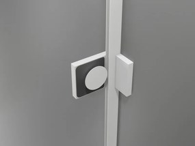 Mexen Lunar L, ľavé otočné sprchové dvere 120 cm, 8mm číre sklo, biely profil, 834SL-120-050-20-00-L