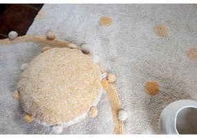 Okrovožltý krémový prateľný ručne tkaný bavlnený detský koberec 120x160 cm Hippy Dots Honey – Lorena Canals