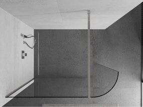 Mexen Kioto, sprchová zástena Walk-In 80 x 200 cm, 8mm číre sklo, brúsená oceľ profil, 800-080-101-97-06