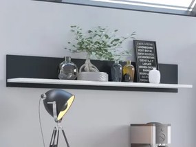 Nástenná polica Campania 160 cm, biela/antracit%