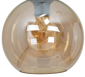 Stropné svietidlo Sofia, 1x jantárové sklenené tienidlo, b