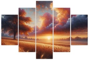 Obraz – Západ slnka na poli (150x105 cm)