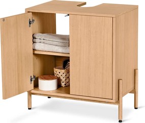 Umývadlová skrinka s drevenou dyhou