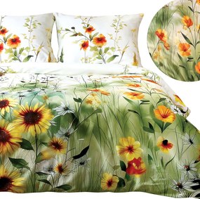 SATÉNOVÉ OBLIEČKY SATYNLOVE PREMIUM 160X200 CM, 2KS 70X80 CM KVETY