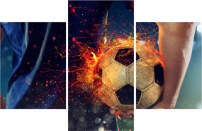 Obraz - Futbalová lopta v ohni (90x60 cm)