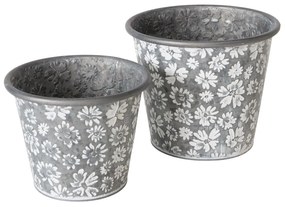 Plechový obal na kvetináč Polly - set 2ks