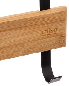 Držiak na uteráky Natureo Black, čierna/s drevenými prvkami