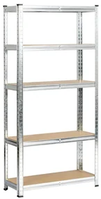 Kovový regál 70x30x154 cm strieborný