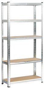 Kovový regál 70x30x154 cm strieborný