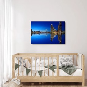 Obraz - nočný Rotterdam (90x60 cm)