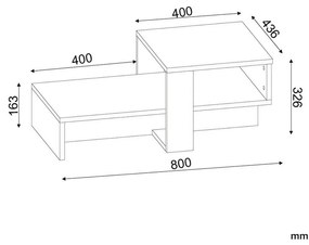 Konferenčný stolík Chain White and Walnut