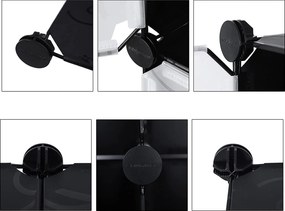 Šatníková skriňa s 2 tyčami, modulárna kombinovaná skriňa, čierna