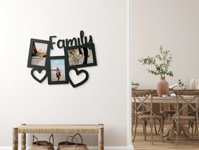 drevko Fotorámik na stenu s nápisom Family