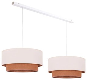 Duolla - Luster na lanku BOHO 2xE27/15W/230V béžová/hnedá