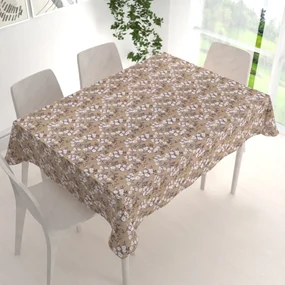 Biante Dekoračný obdĺžnikový obrus PML-036 Popínavé kvety na hnedom 60x100 cm