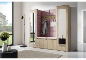 Predsieňová stena AMI 31 So zrkadlom Dub sonoma Ružová