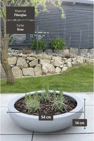 Okrasná miska PLANA, sklolaminát, Ø 54 cm x výška 14 cm, betón design