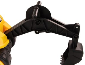 LEAN TOYS Bager s pohyblivou rotáciou 360*, konštrukcia na sedenie -žltá