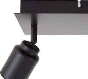 Moderné kúpeľňové bodové svetlo čierne štvorcové 3-svetlo IP44 - Ducha