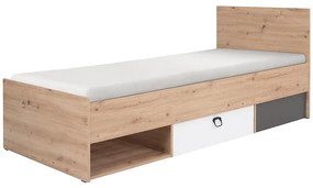 Posteľ Kevin 11 artisan/grafit/biela