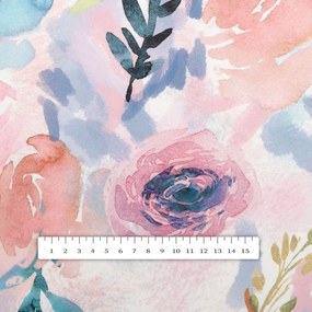 Biante Zamatový štvorcový obrus Tamara TMR-030 Ružovo-modré akvarelové kvety 60x60 cm