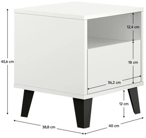 Nočný stolík BOGAN 1S, biely