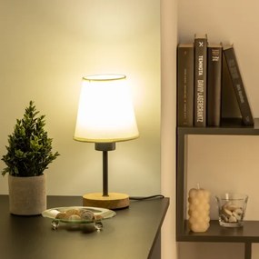 Brilagi - Stolná lampa NUBILA WOOD 1xE27/25W/230V dub/krémová