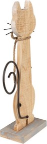 Drevená dekoratívna figúrka mačka - 21*8*38 cm