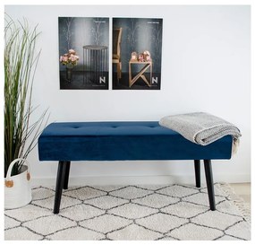 Modrá zamatová lavica Bonami Essentials Skiby