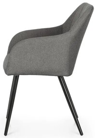 Sada dvoch jedálenských stoličiek LUXANO grafitové / čierne nohy (2 ks)
