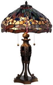 Stoln9 lampa Tiffany Dark dragonfly