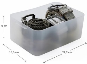 Plastový úložný organizér Pure Box A5 stredný, mliečny
